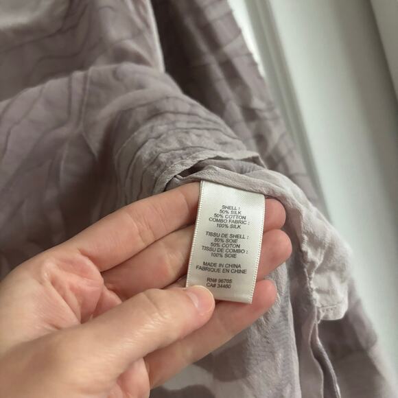 Rebecca Taylor Silk Burnout Sheer Lavender Textured Blouse Top 10 Popover - Picture 9 of 11